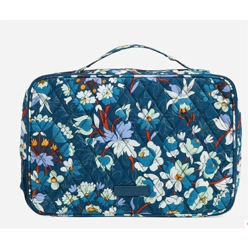 VERA BRADLEY Large Blush & Brush Makeup Case - Floral Bursts
